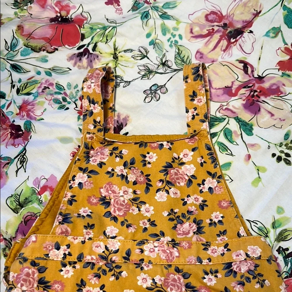 Floral Yellow Kids Jean Dress